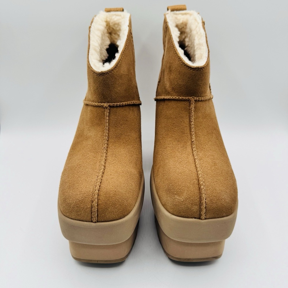 Ugg New Heights Boots Women's Size 9 Chestnut Brown Platform Bootie - Picture 11 of 15
